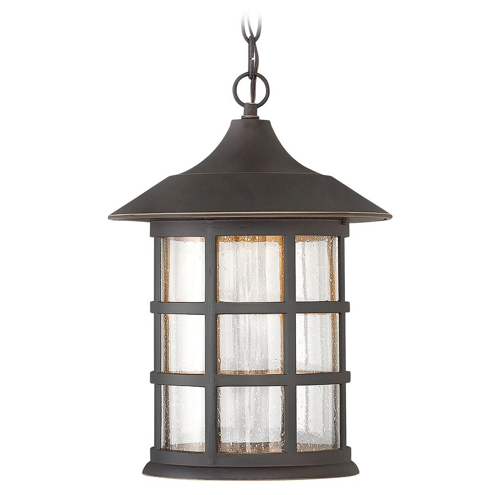 Seeded Glass Led Outdoor Hanging Light Oil Rubbed Bronze Hinkley Hinkley Lighting Seeded Glass Led Outdoor Hanging Light Oil Rubbed Bronze 1802oz