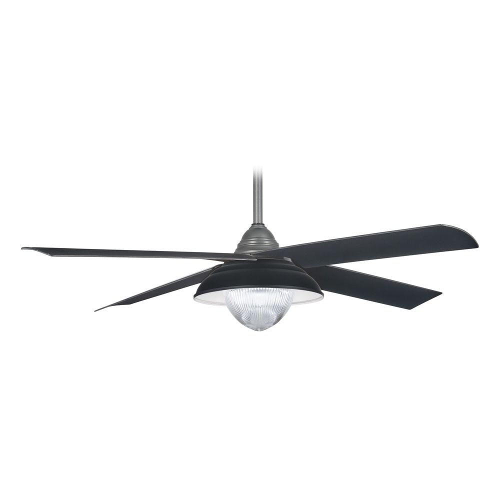 56 Inch Minka Aire Shade Grey Iron Led Ceiling Fan With Light