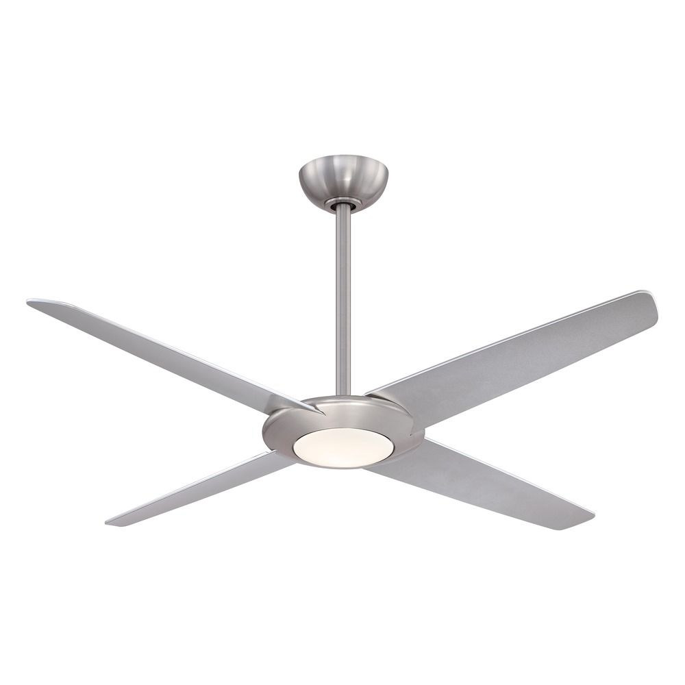 62 Inch Minka Aire Pancake Xl Brushed Nickel Led Ceiling Fan With Light At Destination Lighting