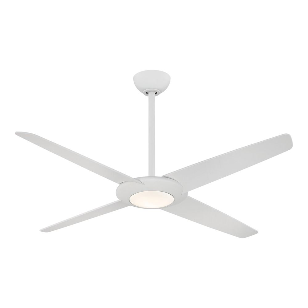 62 Inch Minka Aire Pancake Xl Flat White Led Ceiling Fan With