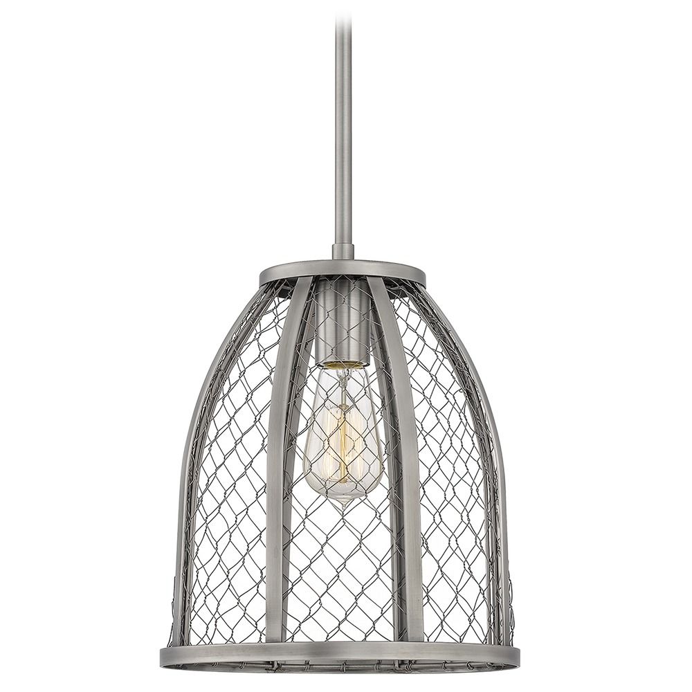 Quoizel Lighting Heron Antique Nickel Pendant Light with Bowl / Dome